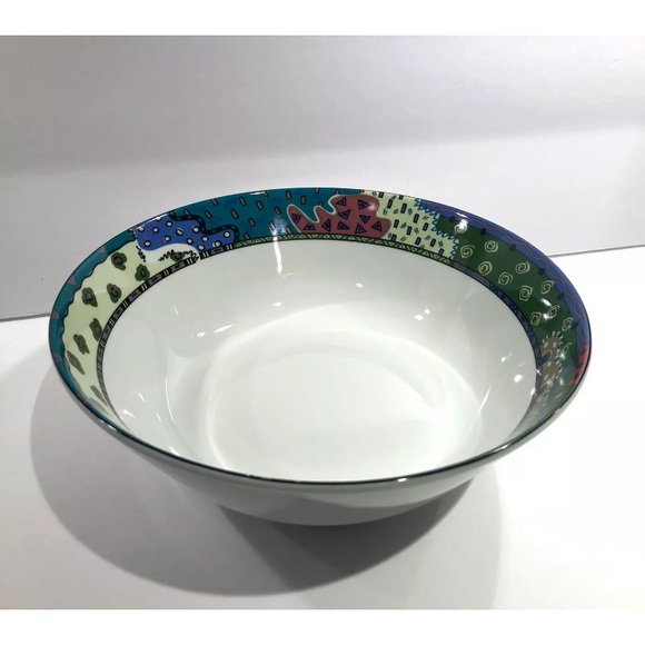 MINT! Vtg 90s Christopher Stuart 'Boundaries' Pattern Large Serving Bowl - Y0239 - Picture 7 of 10